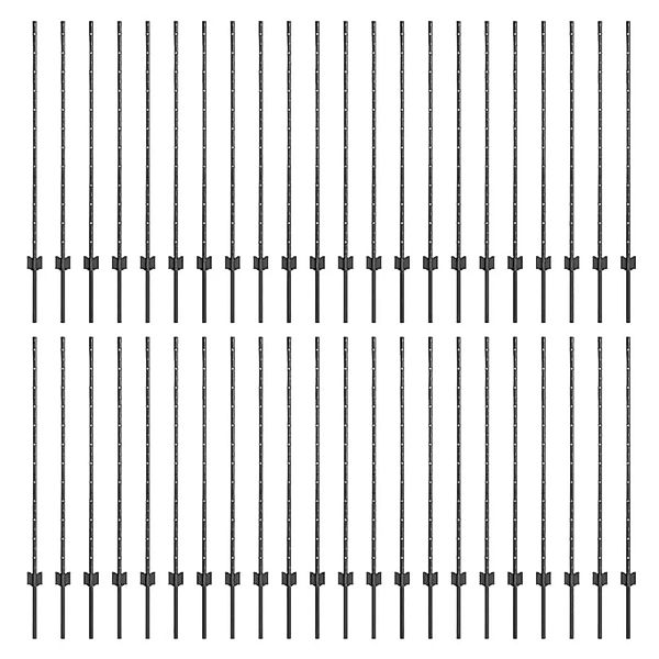 vidaXL Zaunpfosten 44 Stk Grau 160 cm Stahl 3335939 günstig online kaufen