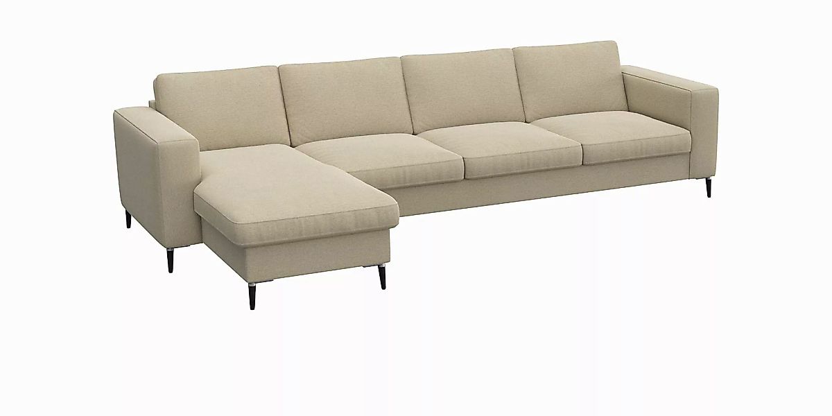 FLEXLUX Ecksofa »Fiore, L-Form«, breite Armlehnen, Kaltschaum, Füße Alu+sch günstig online kaufen