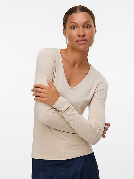 Vero Moda Langarmshirt VMLAVA GLITTER LS V-NECK TOP STRIPE NOOS günstig online kaufen