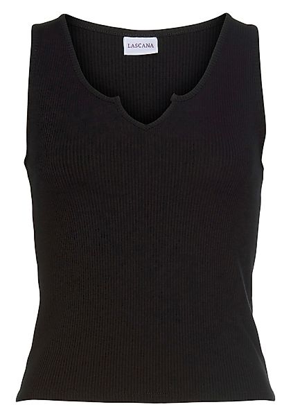 LASCANA Ripptanktop mit kleinem V-Ausschnitt, figurbetontes Damentop, Basic günstig online kaufen