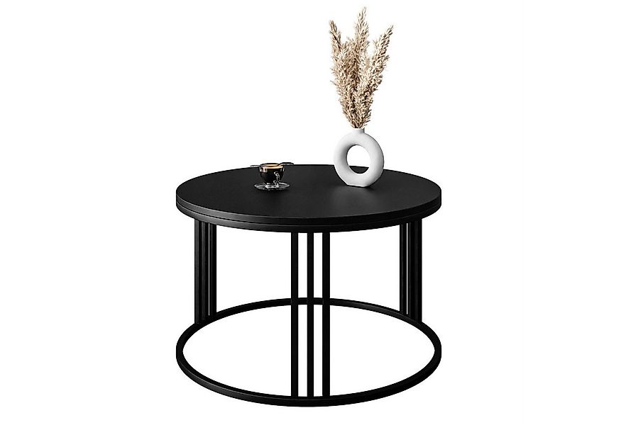 Lookway Couchtisch LORI mit Schwarzer Mattplatte (1x Couchtisch), Durchmess günstig online kaufen