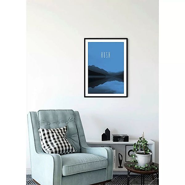Komar Wandbild Word Lake Hush Blue Natur B/L: ca. 30x40 cm günstig online kaufen