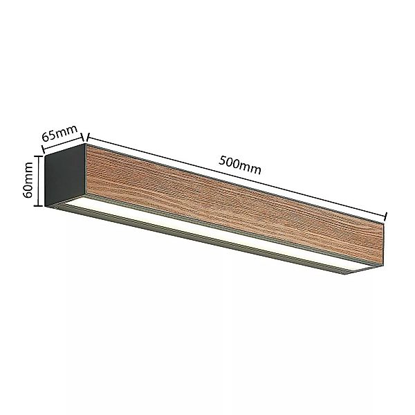 Arcchio LED-Außenwandlampe Lengo, CCT, 50 cm, 1-flg., Holz günstig online kaufen