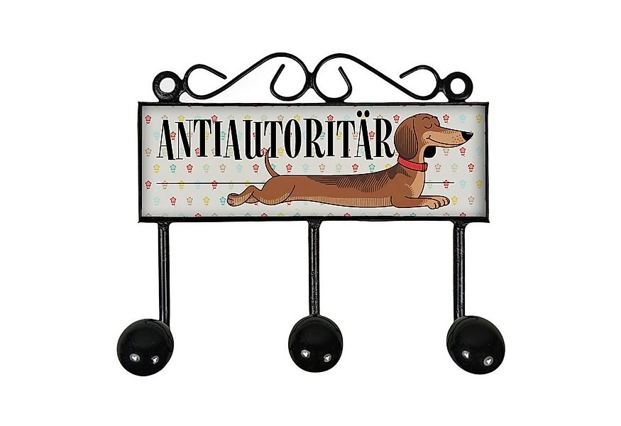 speecheese Garderobenleiste Dackel Kleiderhaken Leiste mit 3 Haken mit Spru günstig online kaufen