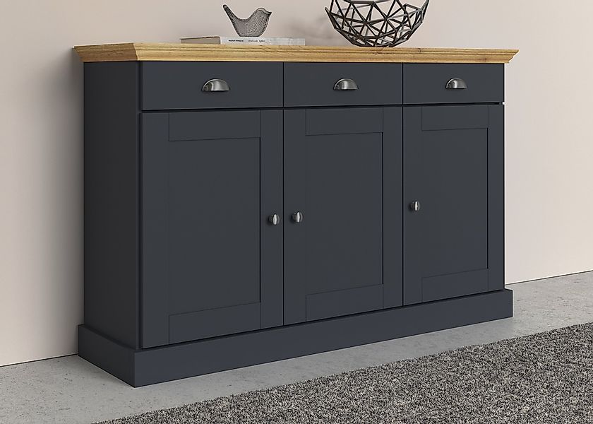 Home affaire Sideboard »Motala«, Kommode, 3 Schubladen und 2 verstellbare E günstig online kaufen