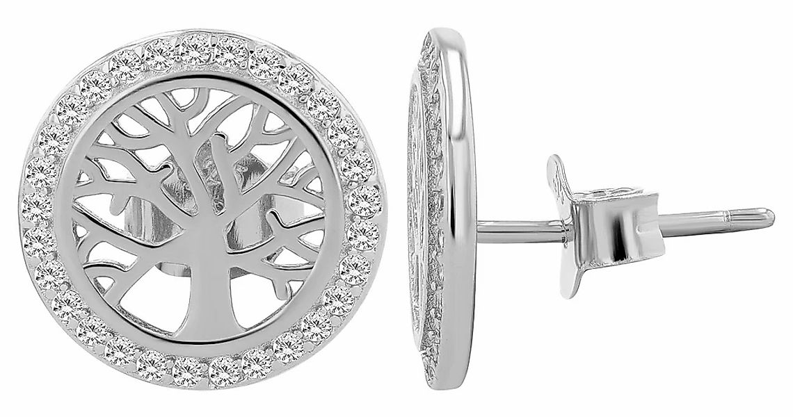 Adelia´s Paar Ohrhänger "Damen Ohrringe – Ohrstecker Lebensbaum aus 925 Sil günstig online kaufen