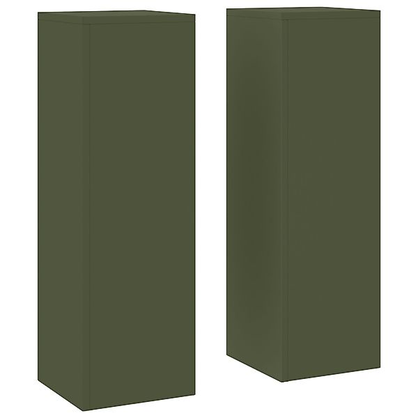 vidaXL Blumenständer Outdoor-Pflanzensäulen 2 Stk. Olivgrün günstig online kaufen