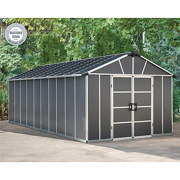 Palram Kunststoff-Gerätehaus Yukon Anthrazit 21,3 m² günstig online kaufen