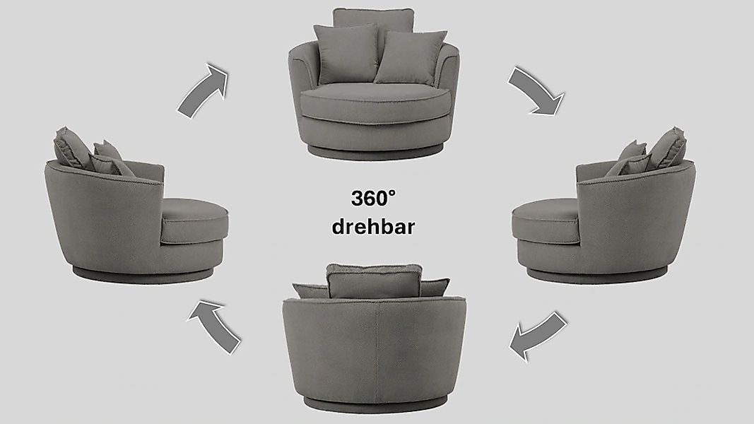 Leonique Drehsessel »MAISIE, Love Seat,Lese-Sessel,Sessel-Set, mit Hocker«, günstig online kaufen