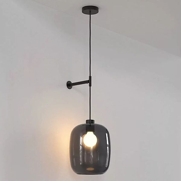 Wandleuchte Pendant in Schwarz-matt und Grau E27 238mm günstig online kaufen