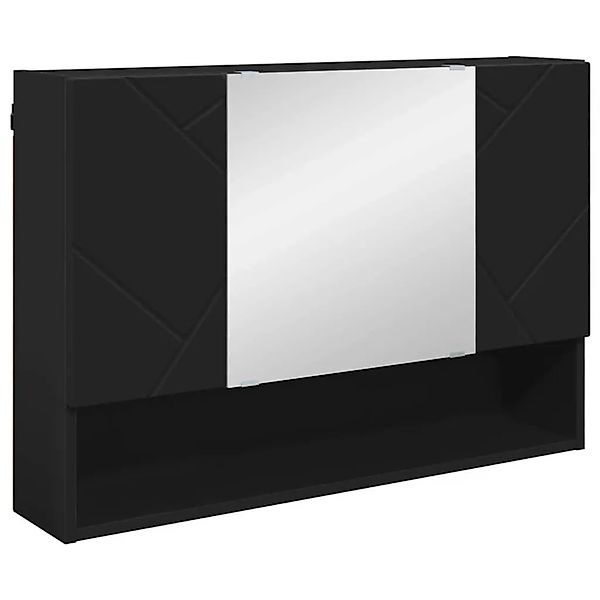 vidaXL Badezimmer-Spiegelschrank Schwarz 80 x 17 x 55 cm Holzwerkstoff 8833 günstig online kaufen