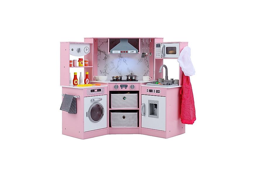 COSTWAY Spielküche, Kinderküche, Holzküche Eck, für Kinder günstig online kaufen