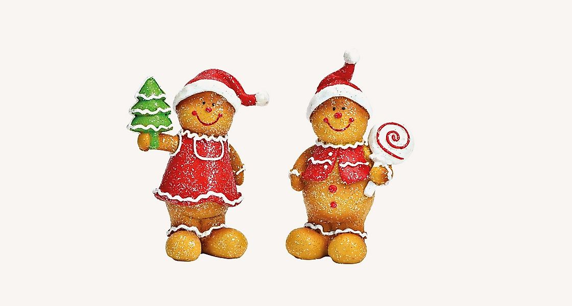 Wurm Dekofigur Gingerbread, 2er-Set Lebkuchenfiguren aus Poly günstig online kaufen