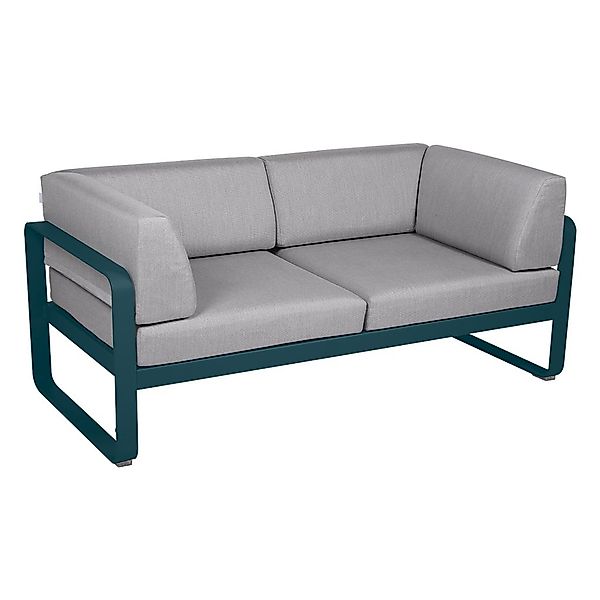 Bellevie 2-Sitzer Club Sofa 21 Acapulcoblau 79 Flanellgrau günstig online kaufen