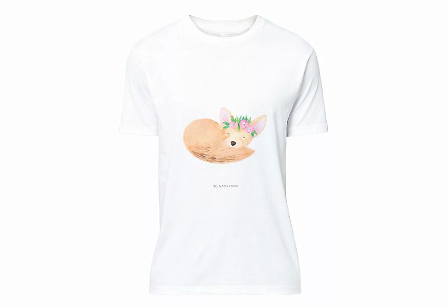 Mr. & Mrs. Panda T-Shirt Wüstenfuchs Blumenkranz - Weiß - Geschenk, Damen, günstig online kaufen
