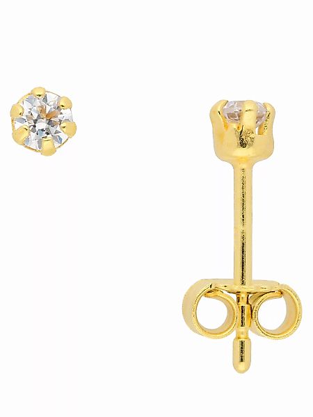 Adelia´s Paar Ohrhänger "333 Gold Ohrringe Ohrstecker mit Zirkonia Ø 3,5 mm günstig online kaufen