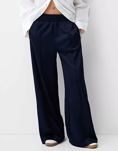 Bershka Hose Mit Seitlichem Streifen Damen 10-12 Marinenblau günstig online kaufen