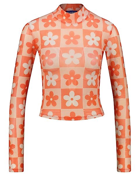 HUGO T-Shirt Damen Longsleeve aus Mesh günstig online kaufen