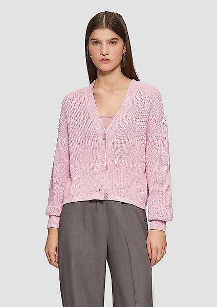 QS Cardigan Strickjacke Kurze Strickjacke aus Baumwollmix mit Knöpfen günstig online kaufen
