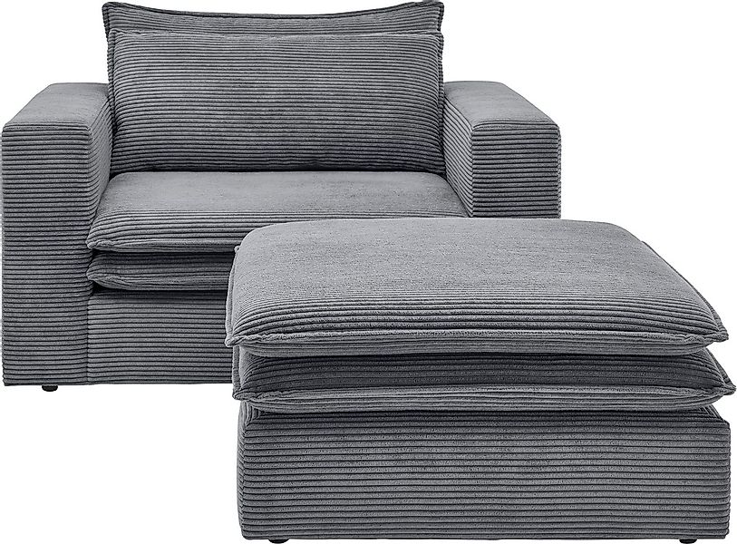 Places of Style Sitzgruppe »PIAGGE«, (2 tlg.), Hochwertiger Cord, Sessel un günstig online kaufen