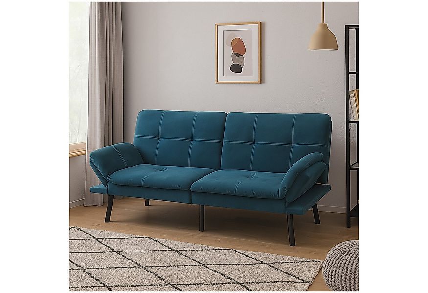 HTI-Living 2-Sitzer Sofa mit verstellbaren Armlehnen Petrol, Stück 1 Teile, günstig online kaufen