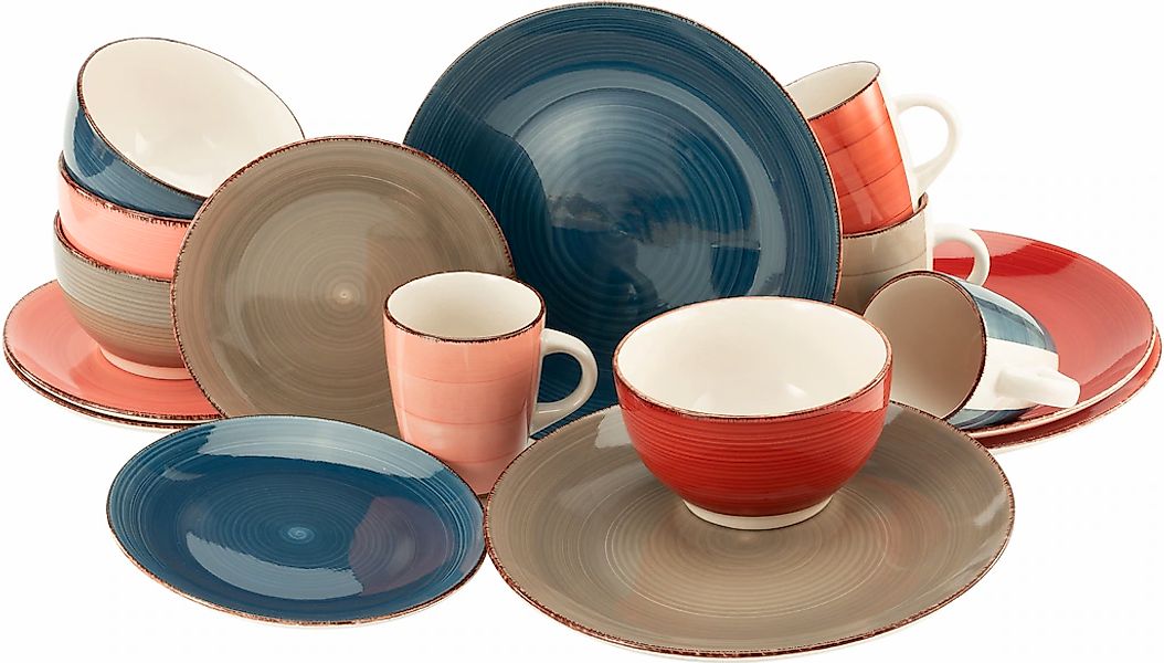 CreaTable Kombiservice "Geschirr-Set Bella Casa Cottage" Service, handgemal günstig online kaufen