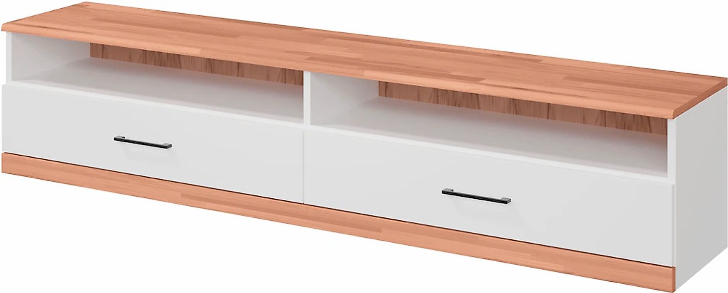 Home affaire Lowboard "Ribe,140cm breit,38cm hoch mit 2 Klappen,Oberplatte günstig online kaufen