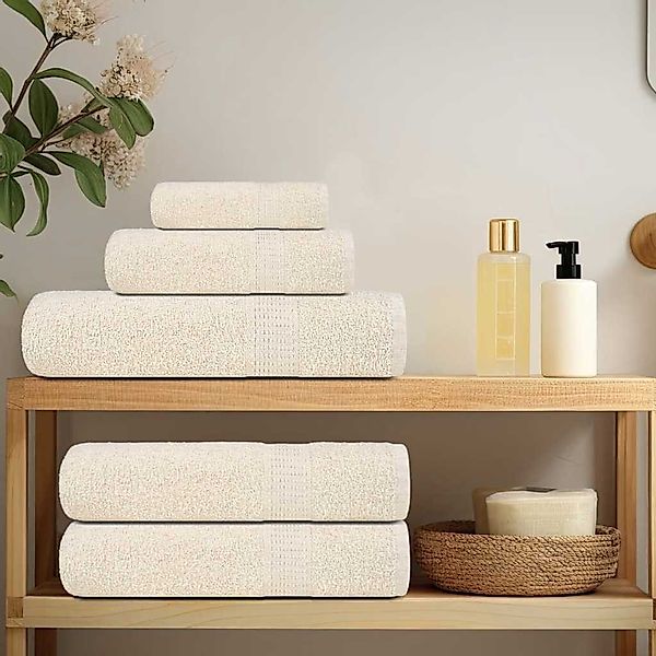 vidaXL Badetücher 8-tlg. Handtuch-Set Creme 360 günstig online kaufen