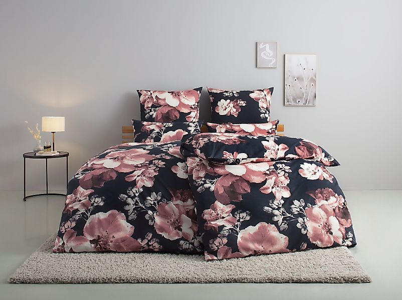 Home affaire Bettwäsche "MELINA" 2 tlg. florale Bettwäsche mit Reißverschlu günstig online kaufen
