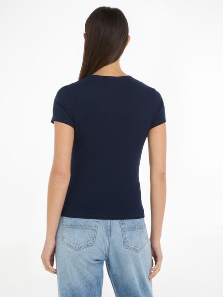 Tommy Jeans Kurzarmshirt "TJW SLIM ESSENTIAL RIB SS EXT" mit gerippter Stru günstig online kaufen