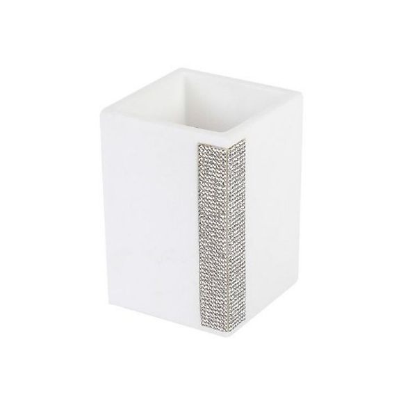 axentia Zahnputzbecher Zahnputzbecher Lindos, weiß, Polyresin günstig online kaufen