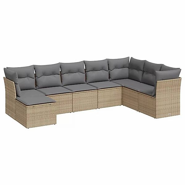 vidaXL 8-tlg Garten-Sofagarnitur mit Kissen Beige Poly Rattan Modell 82 günstig online kaufen