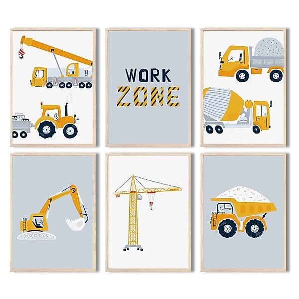 MeinBaby123® Poster Bagger, Bilder Kinderzimmer Deko, günstig online kaufen