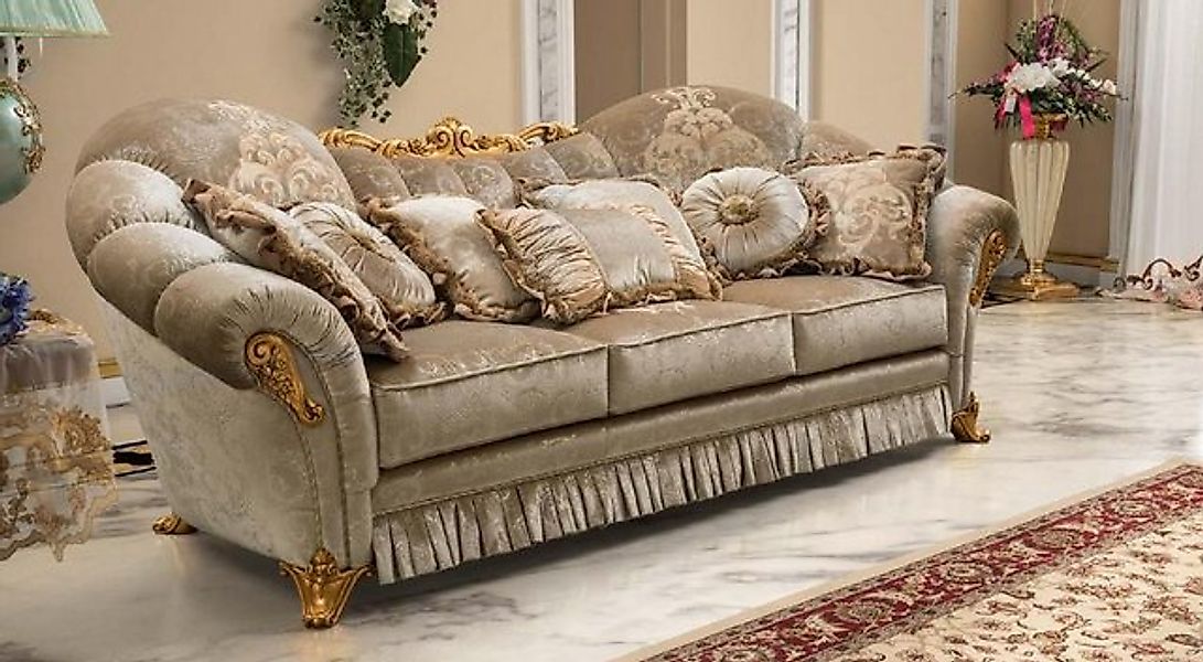 Xlmoebel Sofa Dreisitzer-Sofa mit Design, Polsterung und Stoff in Beige für günstig online kaufen