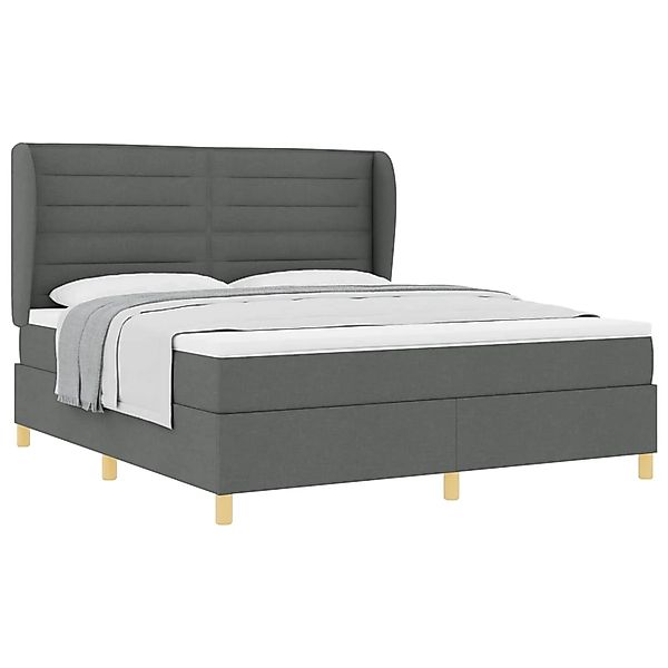 vidaXL Boxspringbett mit Matratze Dunkelgrau 90x190 cm Dunkelgrau 3340705 günstig online kaufen