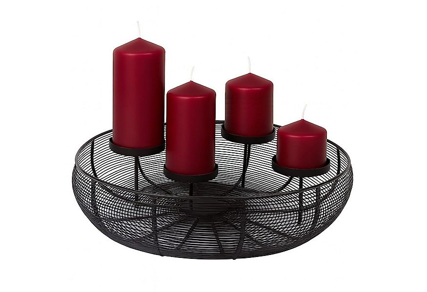 BURI Dekokranz BURI Adventskranz schwarz 4 Kerzen Weihnachtskranz Kränze Ge günstig online kaufen