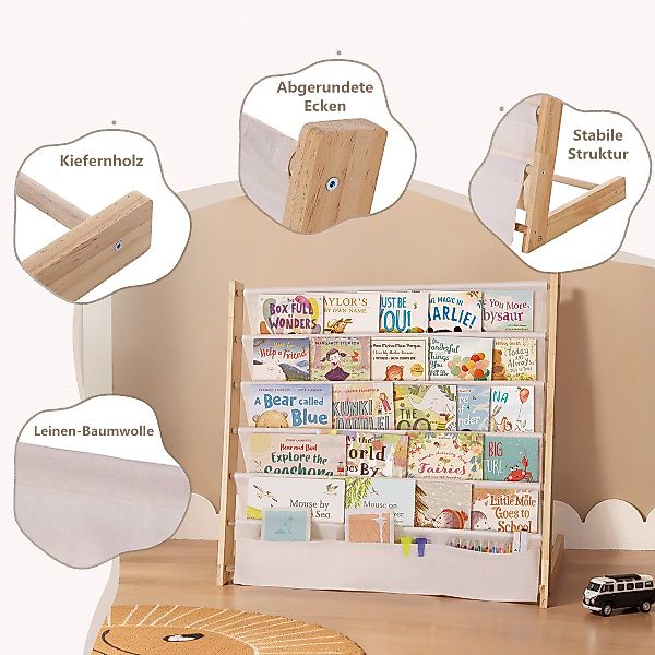 CAVEEN Bücherregal, 5 Ebenen, Kinder-Bücherregal Offenes günstig online kaufen