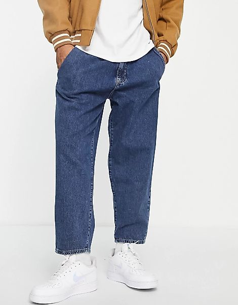 Pull&Bear – Jeans mit Ballonschnitt in Blau günstig online kaufen