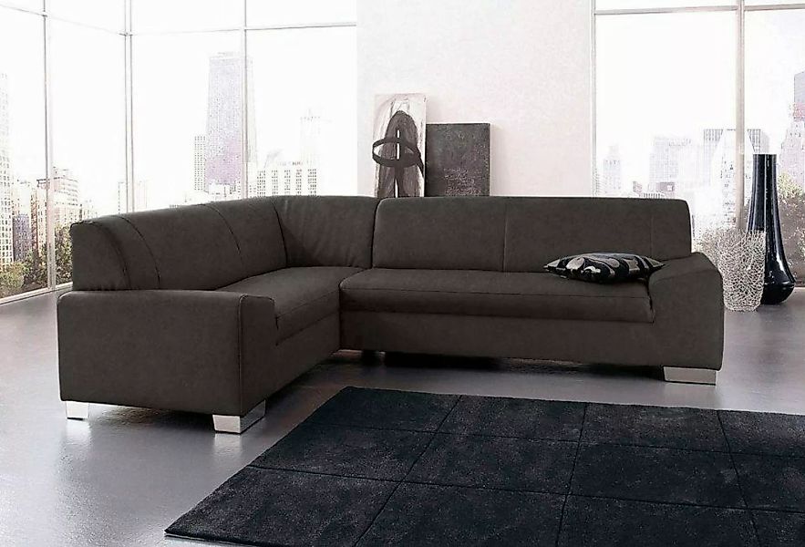 DOMO collection Ecksofa »Alisson, zeitlose Optik, flache Armlehnen, L-Form« günstig online kaufen
