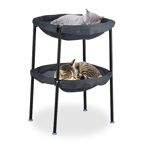 relaxdays Katzen-Hängematte Stehende Katzenhängematte 2 Etagen, günstig online kaufen