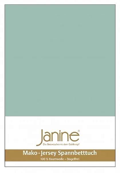 Janine Janine Spannbetttuch Mako-Feinjersey 5007 rauchgrün Größe:  200x200 günstig online kaufen