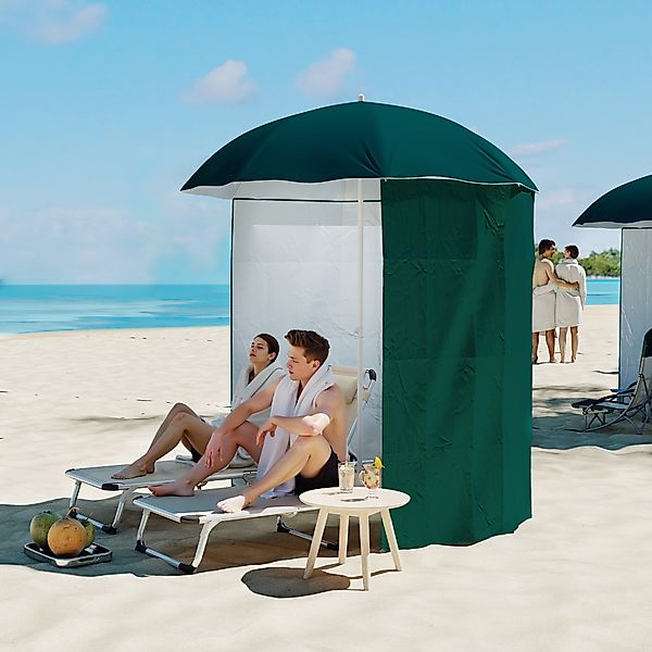 Outsunny Strandschirm Seitenwand Dunkelgrün 2,2xH2,2m aus Polyester, ideal günstig online kaufen