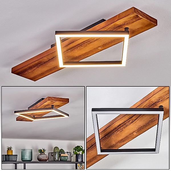 hofstein Deckenleuchte Deckenlampe aus Metall/Holz/Kunststoff in günstig online kaufen