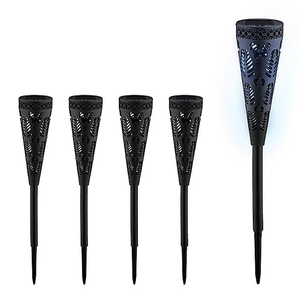 relaxdays LED Solarleuchte Solarlampen-Set mit Lichteffekt, günstig online kaufen