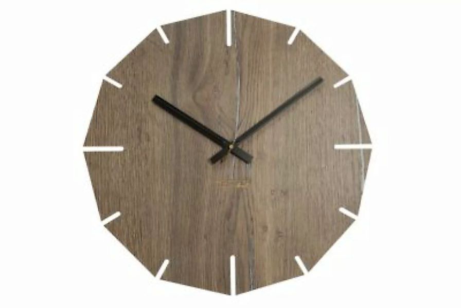 SIBAL Design.Home "Wanduhr Uhr ""Klassisch"" (50cm Durchmesser)" braun/silb günstig online kaufen
