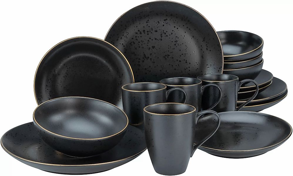 CreaTable Kombiservice Industrial schwarz Keramik günstig online kaufen