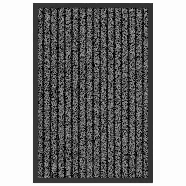 vidaXL Fußmatte Schwarz und Grau 40 x 60 cm Polypropylen und PVC 4105590 günstig online kaufen