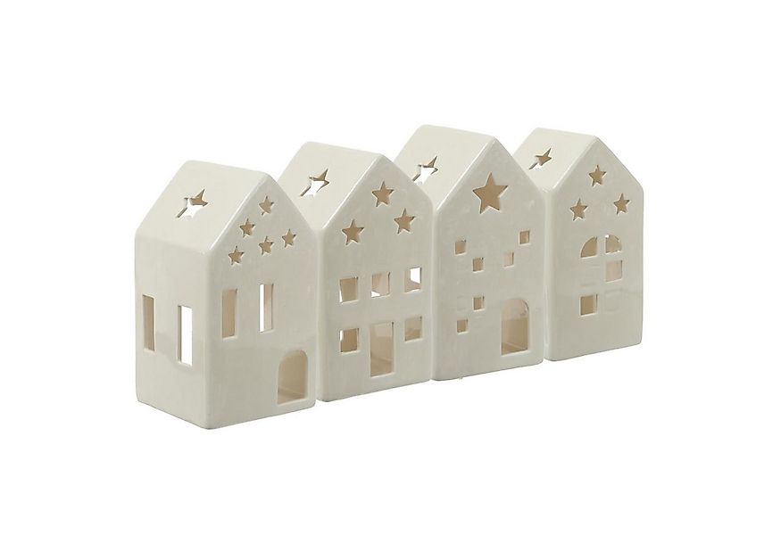 MARELIDA Teelichthalter Teelichthalter Lichterdorf Windlicht Lichthaus weiß günstig online kaufen