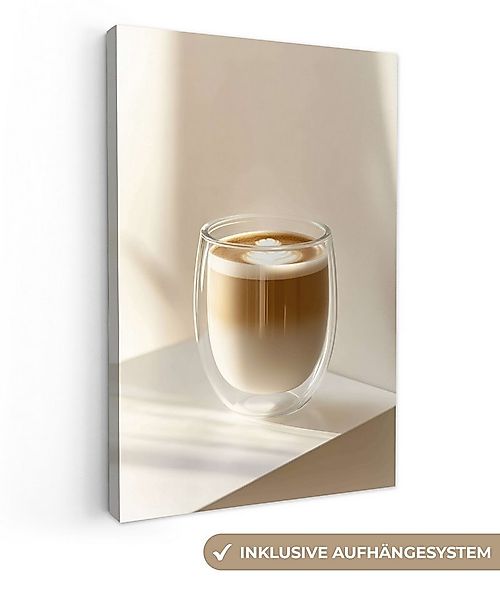 OneMillionCanvasses® Leinwandbild Becher - Latte - Minimalistisch - Schatte günstig online kaufen