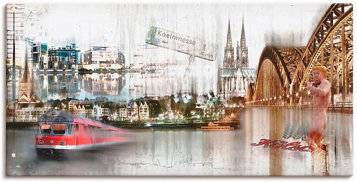 Artland Wandbild "Köln Skyline Collage I", Deutschland, (1 St.), als Leinwa günstig online kaufen